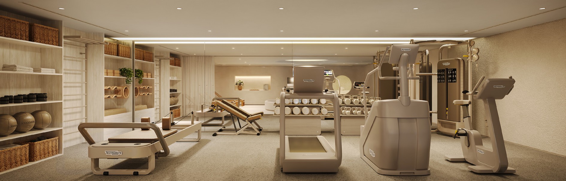 Academia e espaço de pilates do VIE